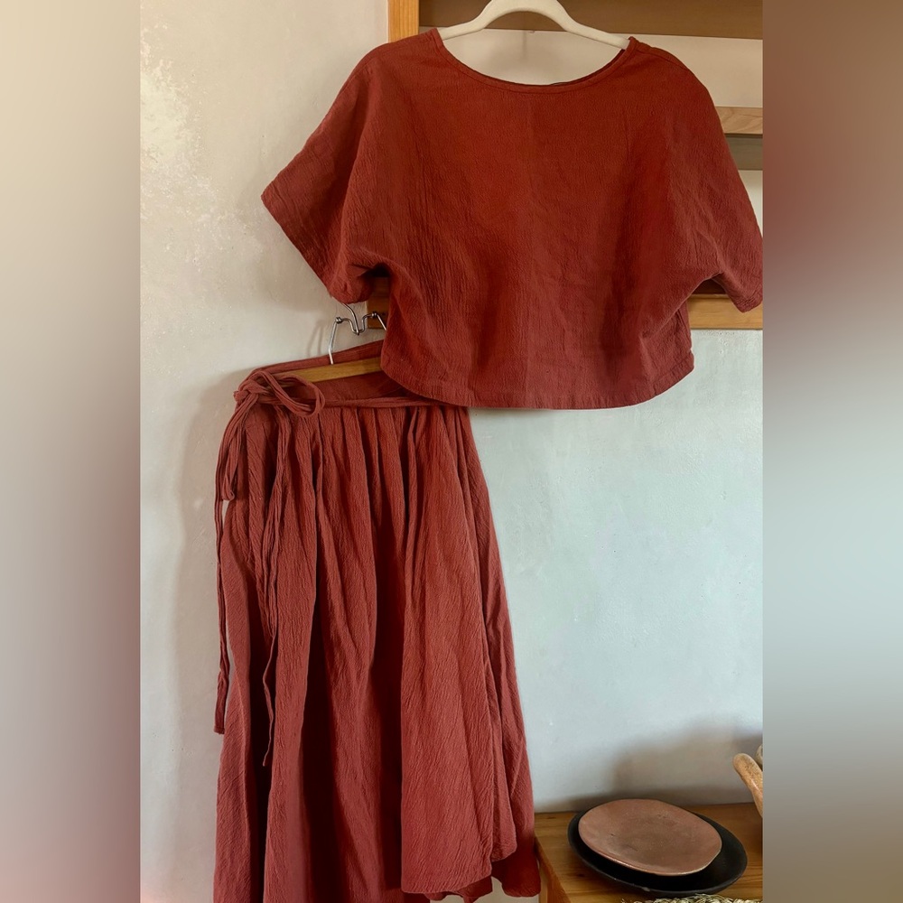 RARE VINTAGE Skirt & Crop Top Set